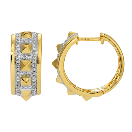 ROCKER  PYRAMID HUGGIE EARRINGS