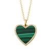 MINA MALACHITE HEART DIAMOND NECKLACE