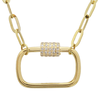 THEO  GOLD + DIAMOND CARABINER PAPERCLIP CHAIN  NECKLACE