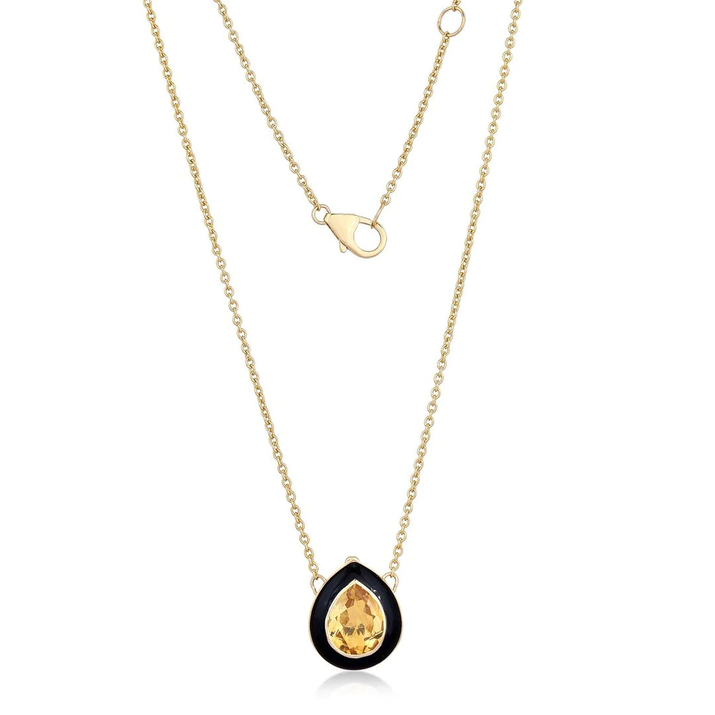 JESSE CITRINE TEARDROP NECKLACE