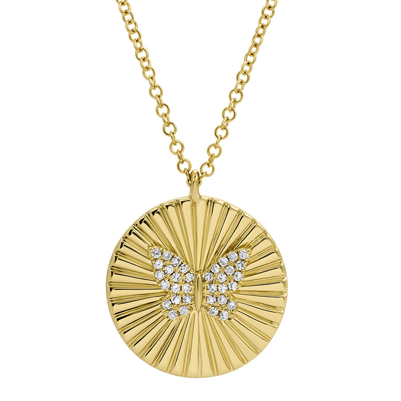 CARTER FLUTED BUTTERFLY DISC NECKLACE