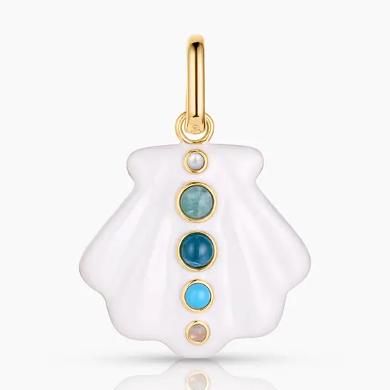 MARIS WHITE ENAMEL SHELL CHARM