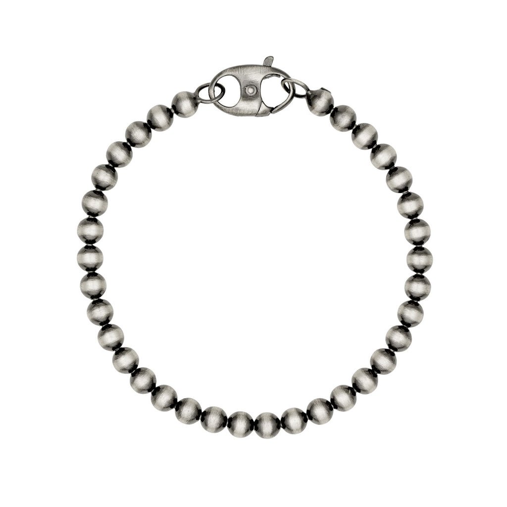 ASHER ROUND BEAD MARINER LOCK CHAIN BRACELET - 8"