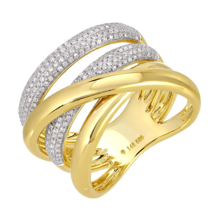 LUNA GOLD & PAVE WRAPPED   RING