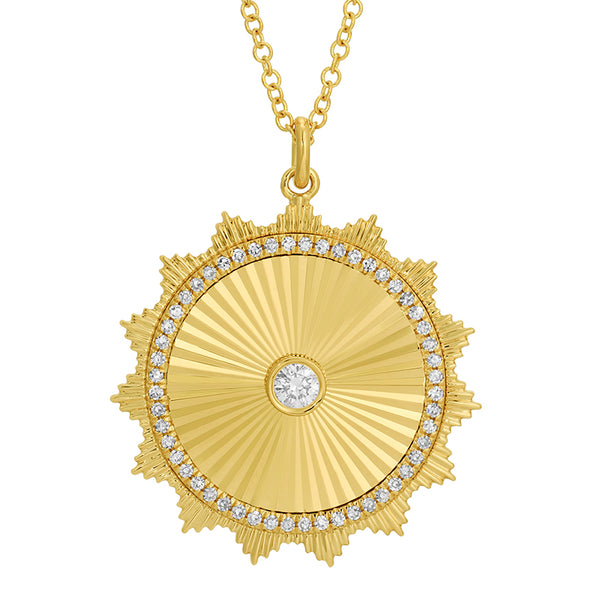 THALIA SCALLOPED EDGE FLUTED DISC NECKLACE