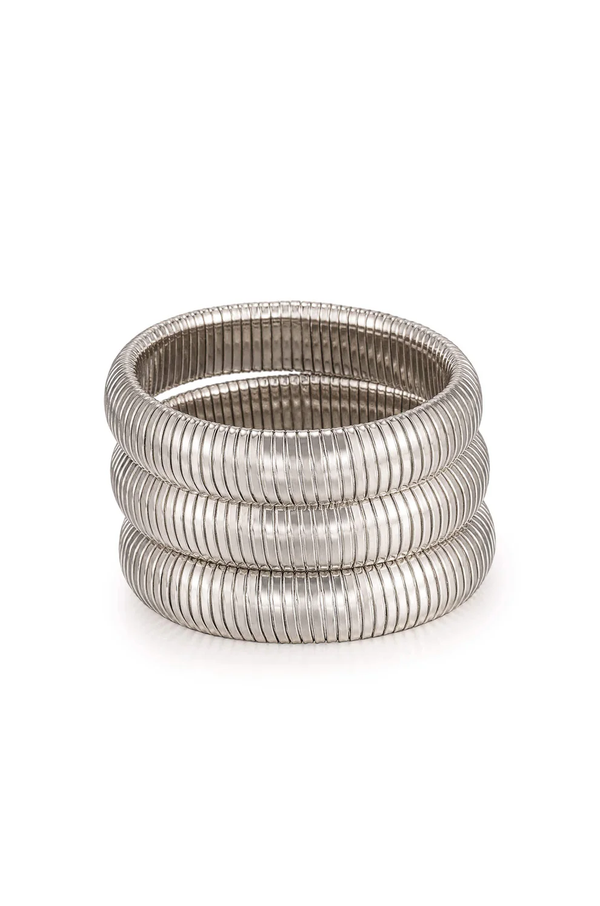 MARA Gold Snake Chain Stretch Bracelets  - SET OF 3