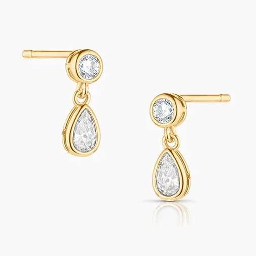 ANAIS DOUBLE STUD DROP  EARRINGS