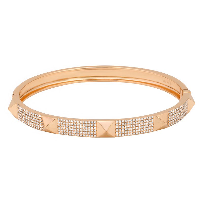 JADE 14K  GOLD PYRAMID BANGLE BRACELET - 5MM