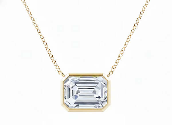 LAUREN EMERALD CUT LAB GROWN DIAMOND NECKLACE
