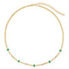 ELENA EMERALD BAGUETTE CURB CHAIN NECKLACE