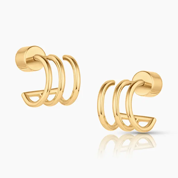 QUINN TRIPLE  HOOP EARRINGS