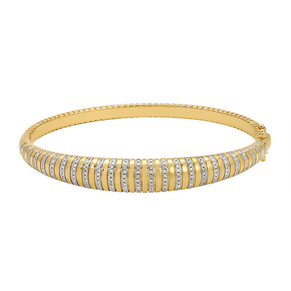 LENNY LINED  DIAMOND BANGLE BRACELET