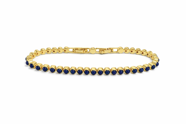 RAINA LAPIS LUZULI CABACHON TENNIS BRACELET