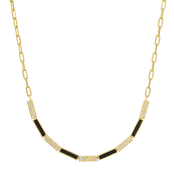 PACEE DIAMOND BAR  LINK NECKLACE.