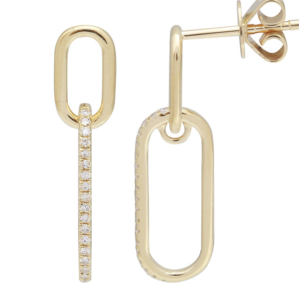 MELISSA Gold Link Diamond  Earrings