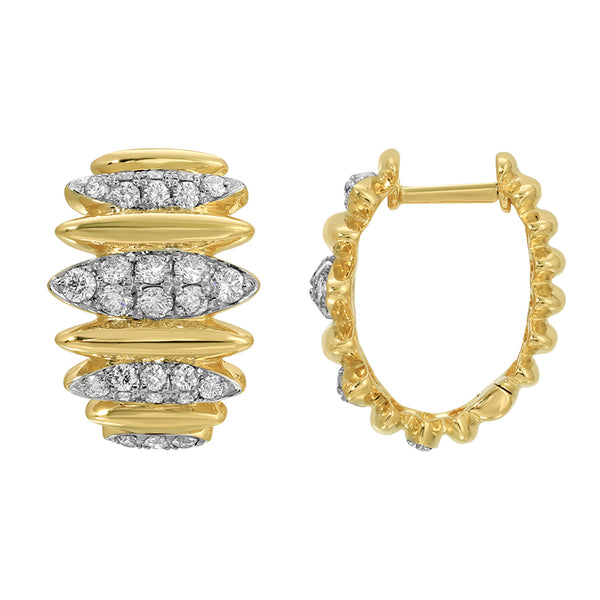 RUMOR  MARQUISE SHAPE HUGGIE EARRINGS