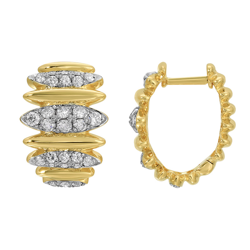 RUMOR  MARQUISE SHAPE HUGGIE EARRINGS