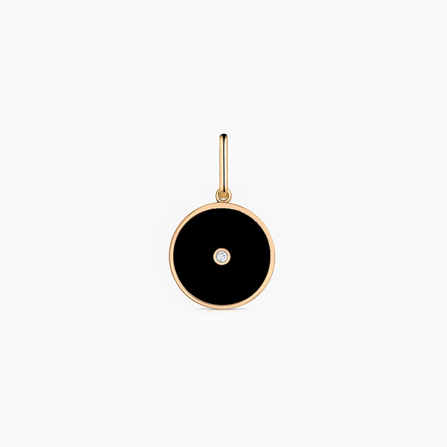 BALIA BLACK ENAMEL COIN PENDANT