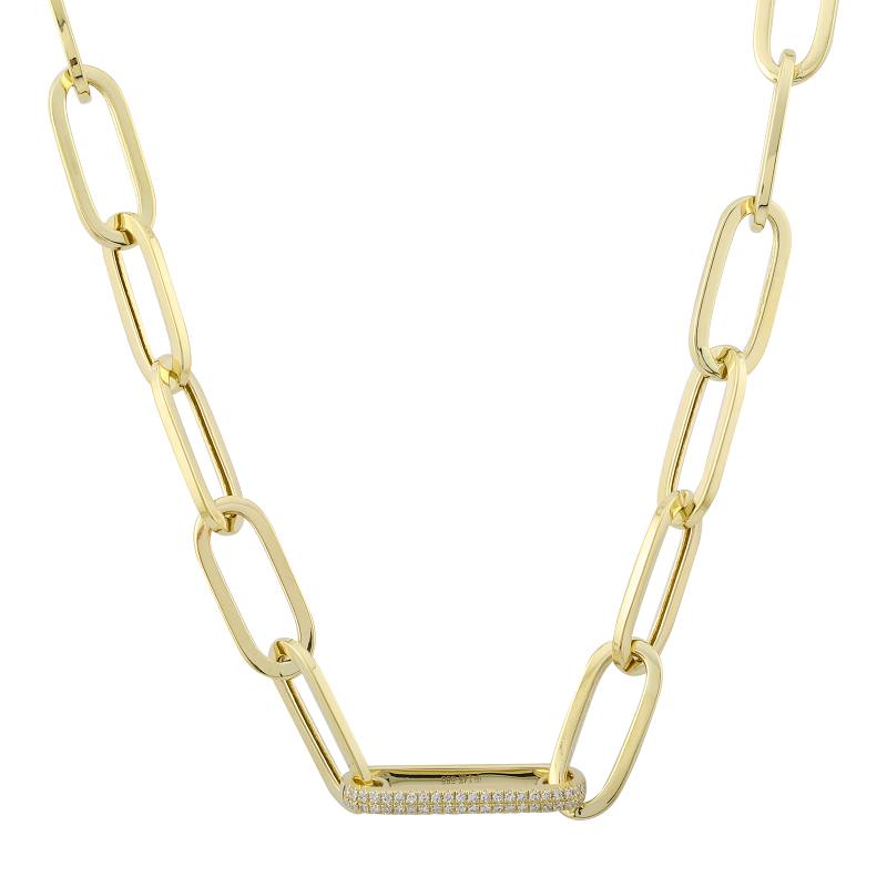KARY PAPERCLIP DIAMOND NECKLACE
