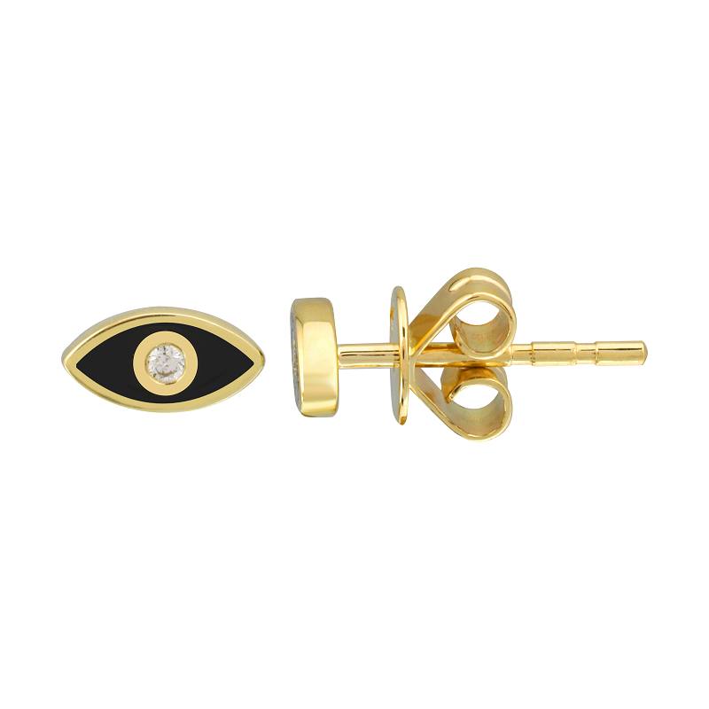 ORIT ENAMEL  EVIL EYE STUD EARRINGS
