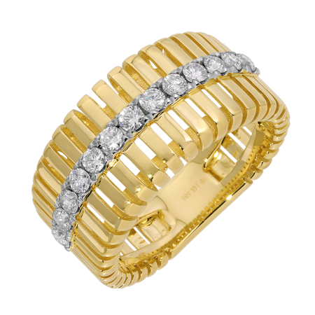 RENN OPEN LINES GOLD RING