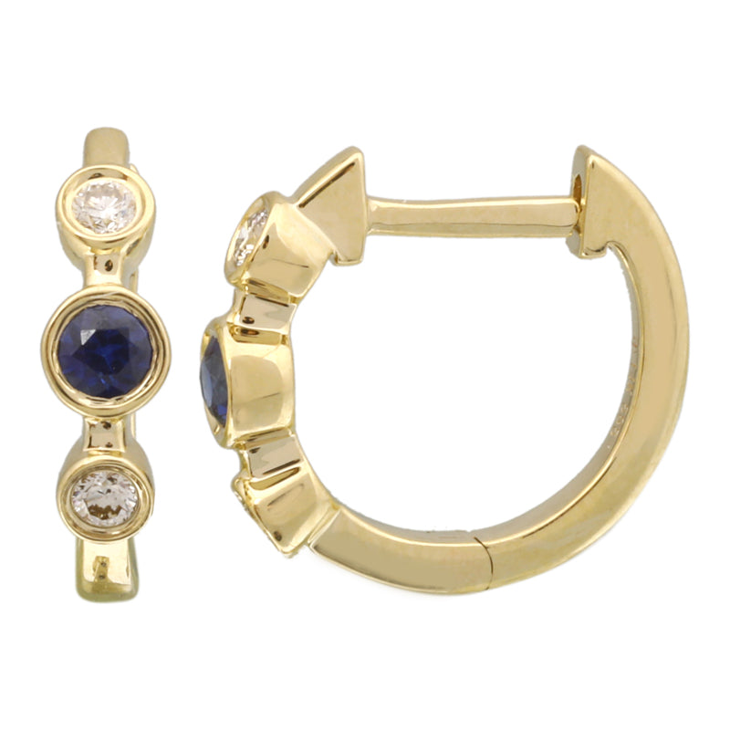 MARLIANA Triple Bezel Huggie Earrings