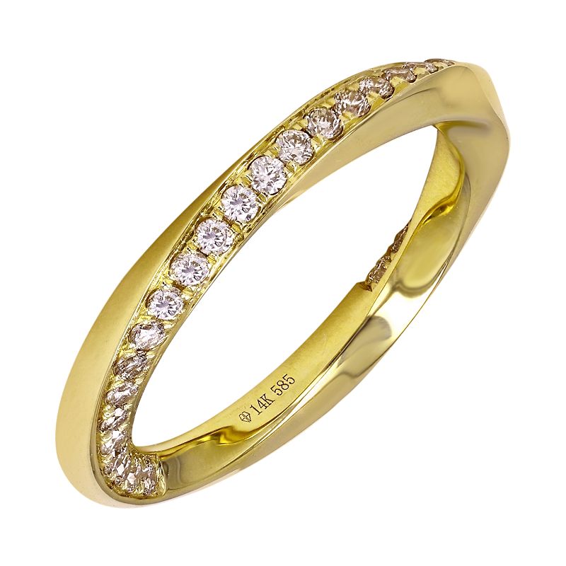 SELMA  GOLD + DIAMOND TWIST RING