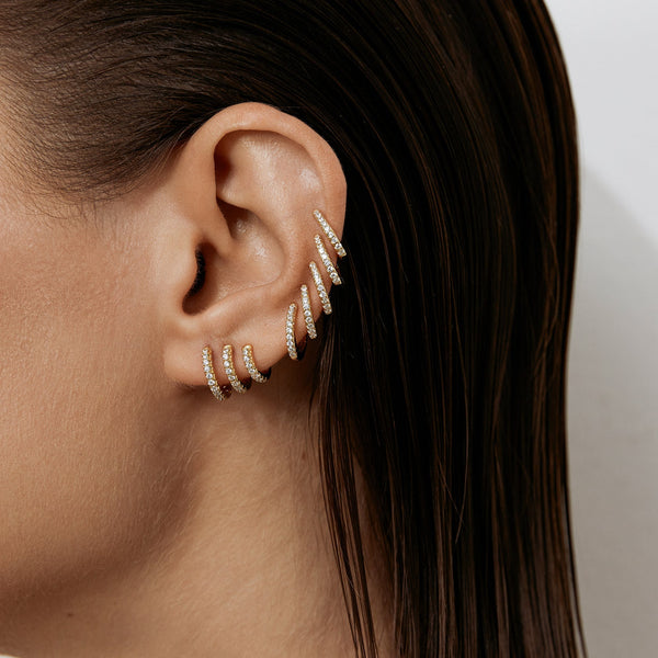 KATRINA TRIPLE PAVE HOOP