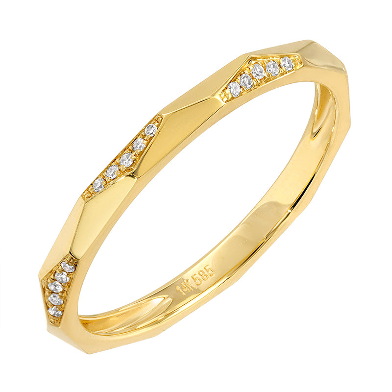 WESLEY FACET SHAPED GOLD BAND RING