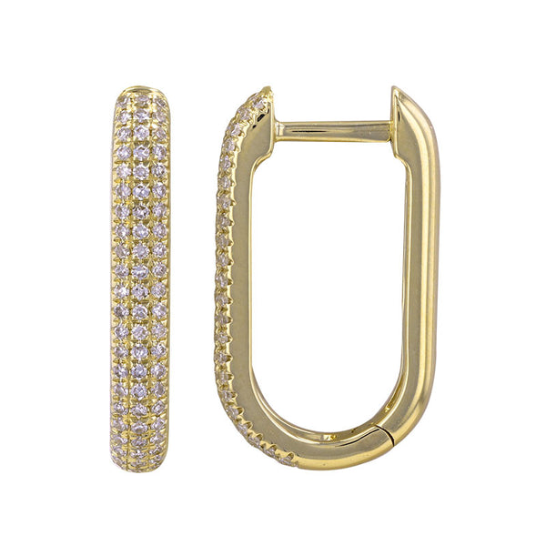 CHER RECTANGLE HUGGIE  EARRINGS
