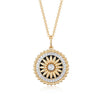 CAPRI BLACK + GOLD ENAMEL FLORAL BURST NECKLACE