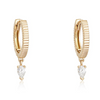 SALLIE FLUTED HUGGIE WITH DIAMOND