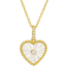 MILA MOTHER OF PEARL FLUTED HEART NECKLACE