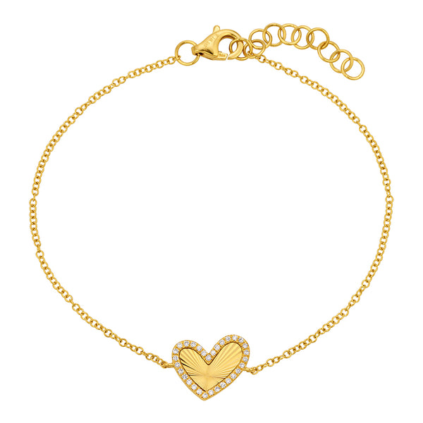 TEAGEN FLUTED HEART BRACELET