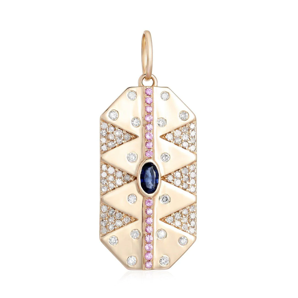LEAH RECTANGLE STONE TAG PENDANT