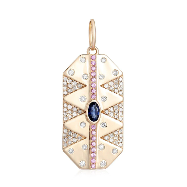 LEAH RECTANGLE STONE TAG PENDANT