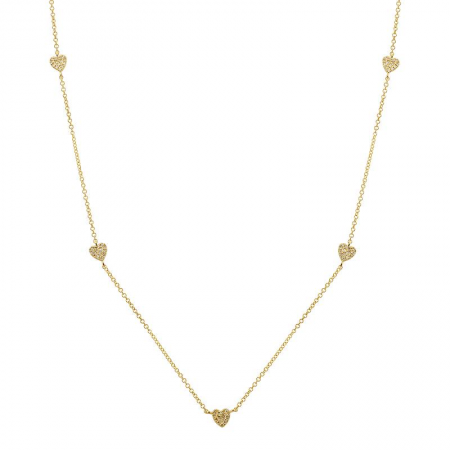 REGGIE FIVE HEART STATIONED NECKLACE