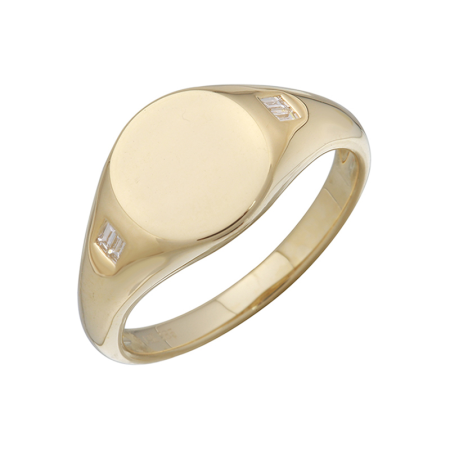 LILA  DIAMOND ROUND PINKY  SIGNET RING