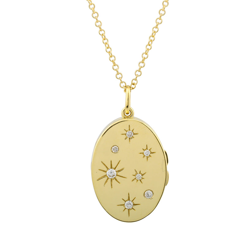 BRYNNE  OVAL BURST LOCKET  NECKLACE