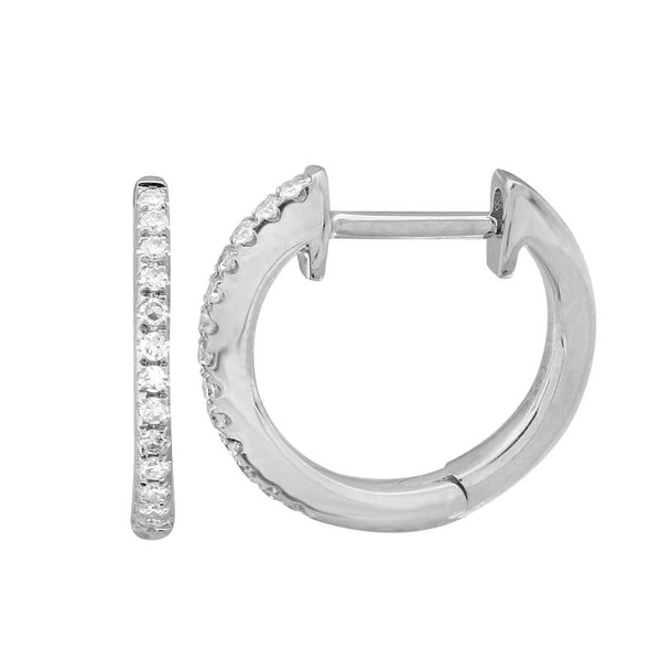 SYD White Gold Diamond Huggies