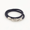 CATCH DOUBLE WRAP ROPE BRACELET WITH STAINLESS STEEL BRUMMELS - NAVY