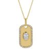SAREE PAVE DOG TAG  DIAMOND NECKLACE