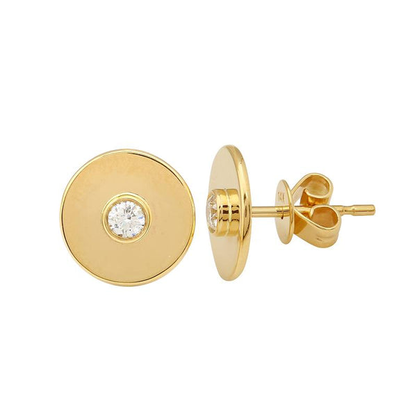 NORA DIAMOND DISC STUD EARRINGS