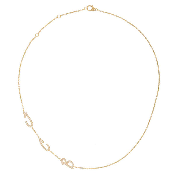 CUSTOM DIAMOND  INITIAL STATION NECKLACE