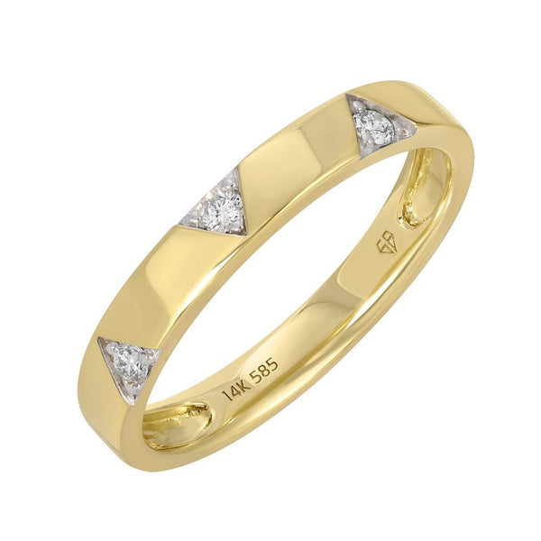 VERA TRIANGLE DIAMOND GOLD BAND RING