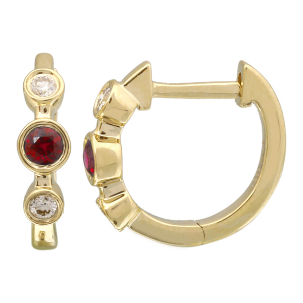 MARLIANA Triple Bezel Huggie Earrings