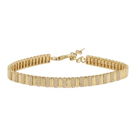 BEAM GOLD + DIAMOND FLUTED PATTERN BRACELET