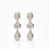 OLIVE  OVAL TRIPLE  DROP EARRINGS