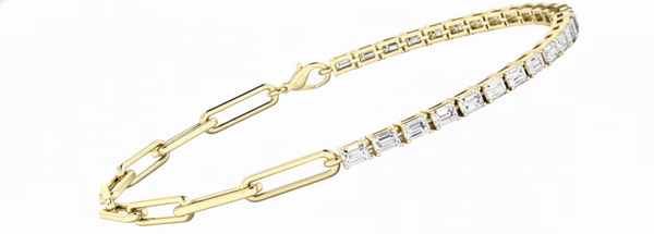 AIMEE EMERALD &  PAPERCLIP BRACELET