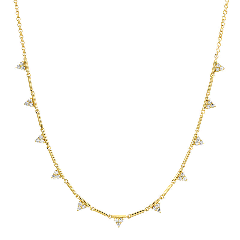 AUGIE DIAMOND BAR TRIANGLE NECKLACE